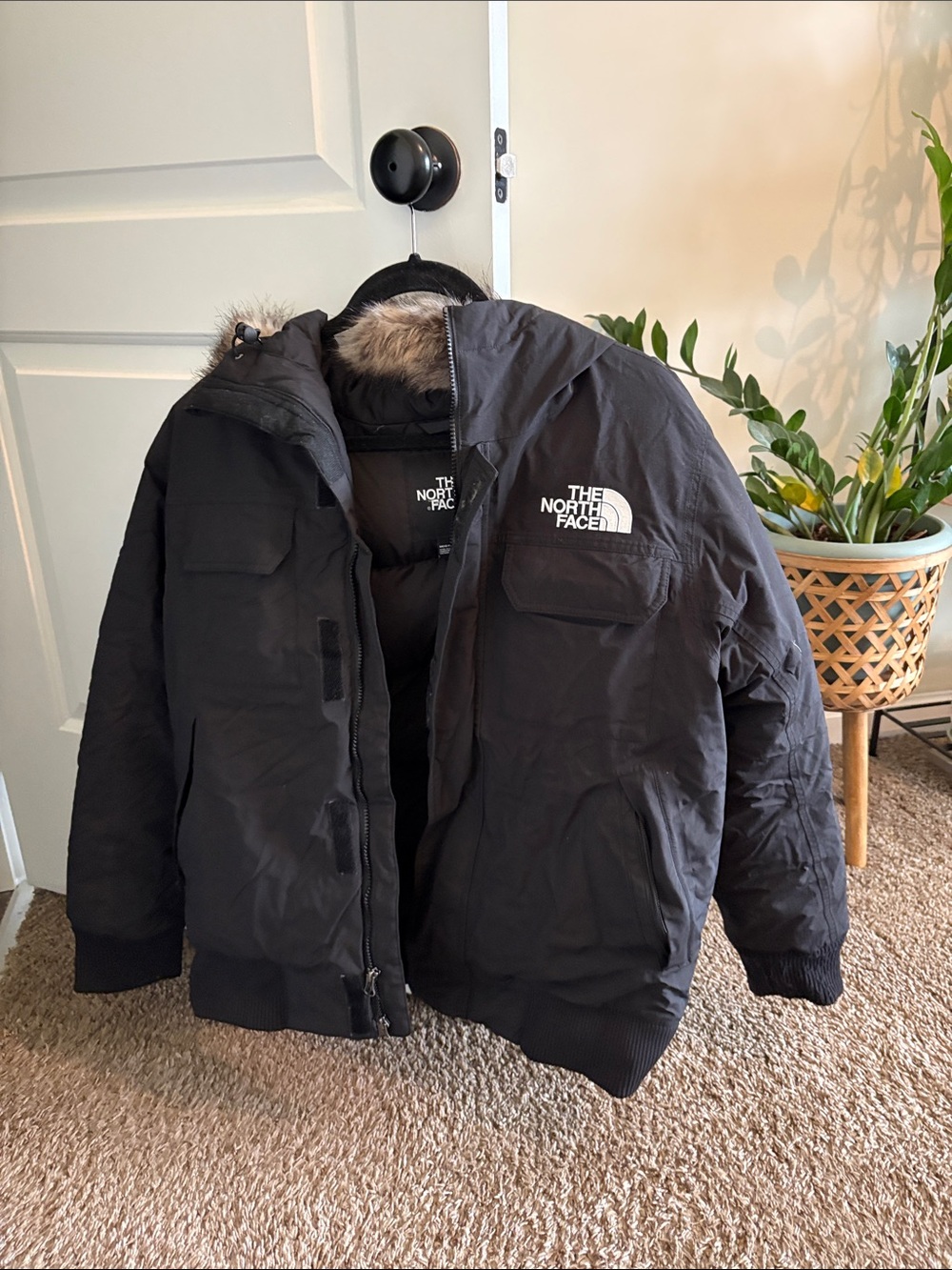 The North Face Black Men's Insulated Parka with Faux Fur Hood